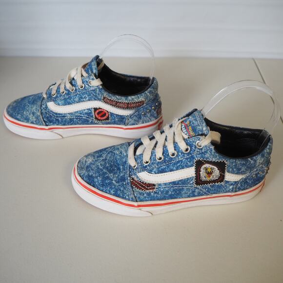 Vans Cobra Kai Karate Kid All Valley Sneakers Sz 2.5 No‎ Mercy Eagle Fang Denim - Picture 4 of 16